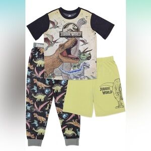 Jurassic World Boys' Pajama Set, Polyester 3-Piece PJ Set, Boys